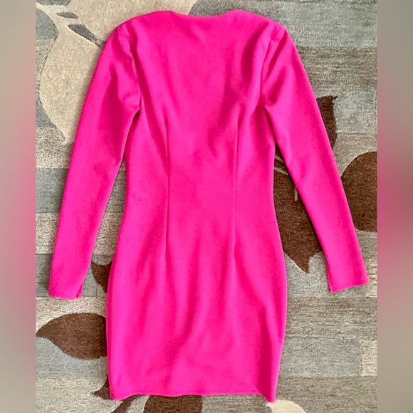 Katie May Next Round Plunge Neck Long Sleeve Mini Crepe Dress. - Picture 7 of 10